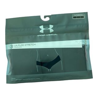 UNDER ARMOUR Women’s Black Pure Stretch Thong 3 Pack  Size: XL